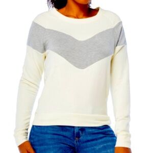 78 & Sunny Size Large long sleeved cream and gray shirt